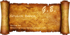 Gruics Bence névjegykártya